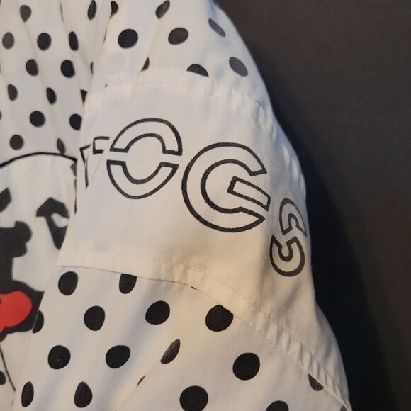 Big Dogs Polka Dot Puffer Coat Dog Logo Print Zip Pockets Adult M/L 90s Retro - Picture 5 of 12